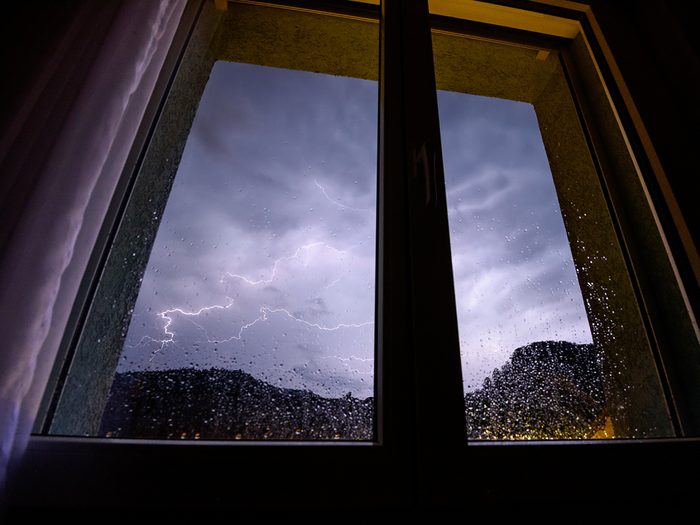 Thunderstorm outside window