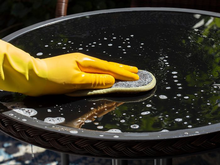 Use ammonia to clean patio furniture