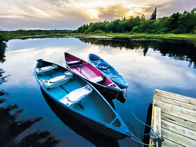 Canoes on the Sackville River - Atlantic Canada travel