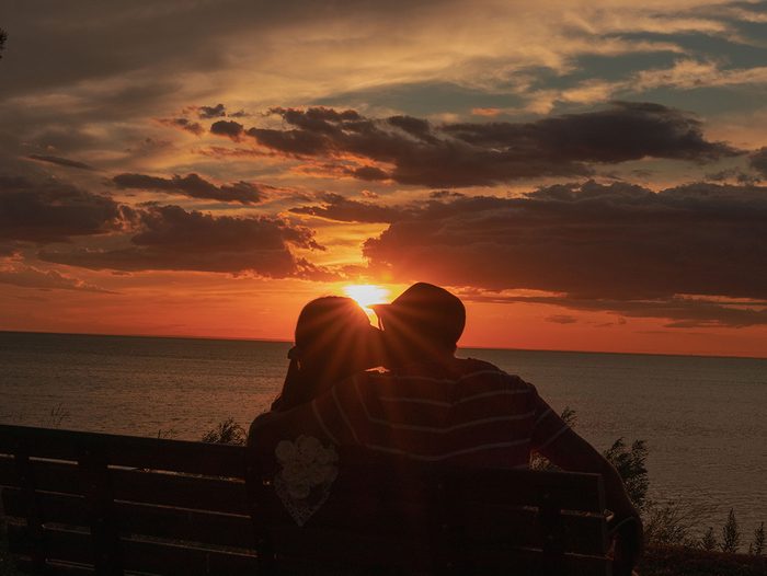 Sunset pictures - couple celebrating anniversary