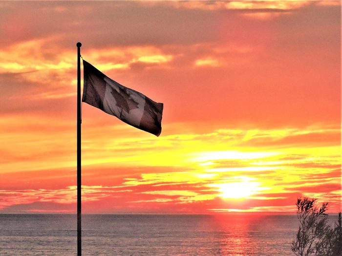 Sunset pictures - Canada flag at sunset