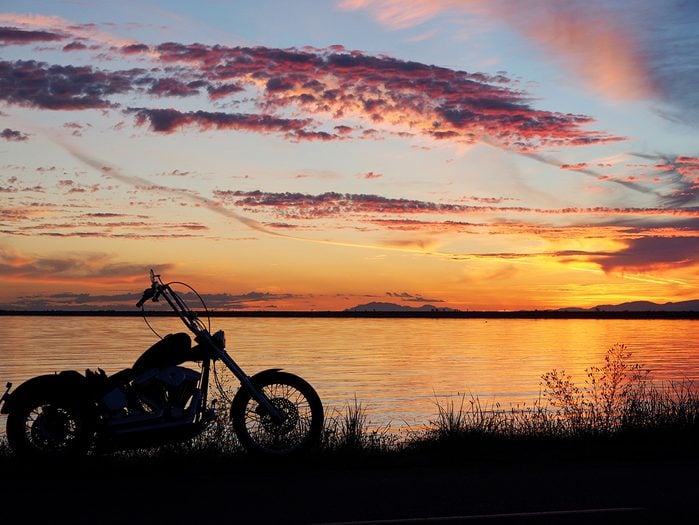 Sunset pictures - motorcycle silhouette