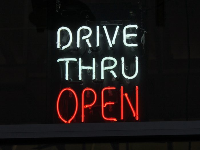 Drive thru open sign