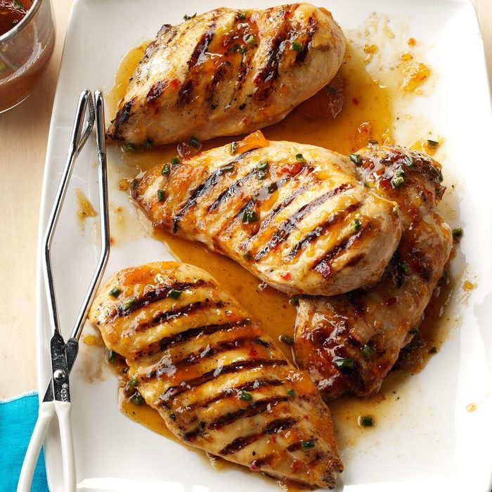 Summer Chicken Recipes - Spicy Peach-Glazed Grilled Chicken