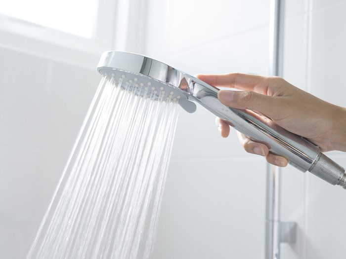 How often should you shower - shower head with hand