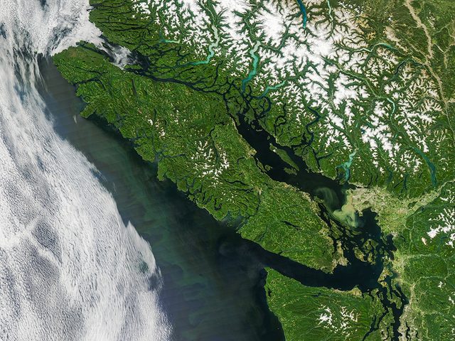 Natural Disasters in Canada - Vancouver Island From Space