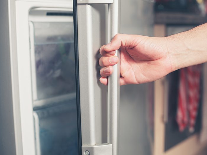 Opening freezer door