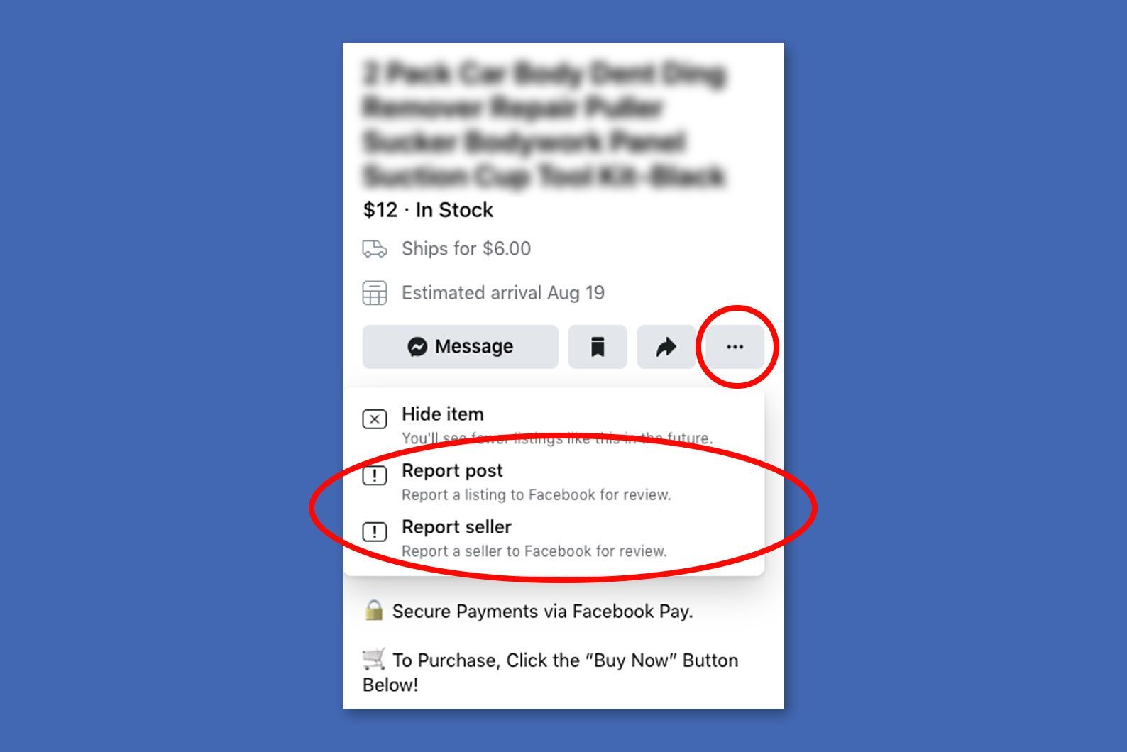 Report Facebook Marketplace Post Or Seller