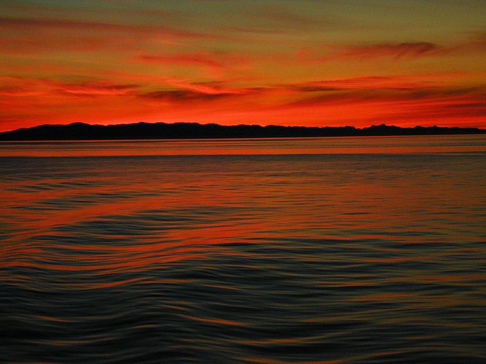 Sunset picture from the Vancouver ferry to Nanaimo