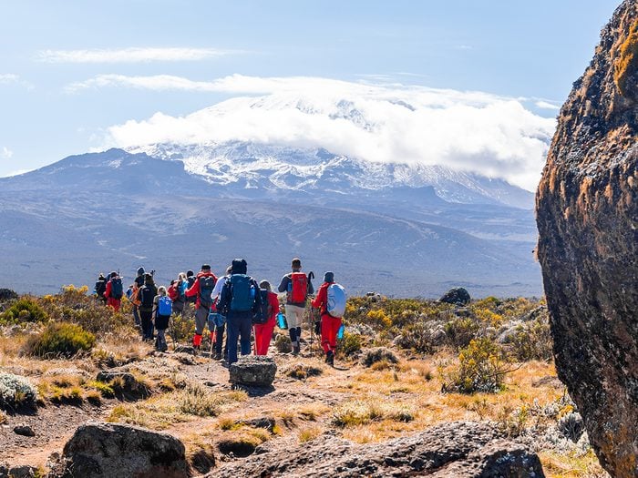 Best hikes in the world - hikers at Kilimanjaro