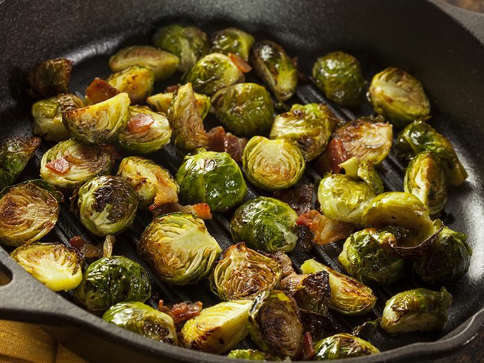 Best vegetables for weight loss - Homemade Grilled Brussel Sprouts with Fresh Bacon