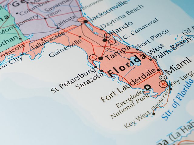 Florida on map