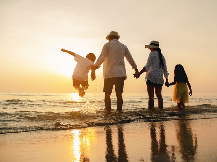 Take a vacation - family on beach