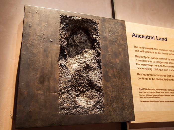 Canadian museums artefacts - 800 Year Old Footprint Canadian Museum Of Human Rights