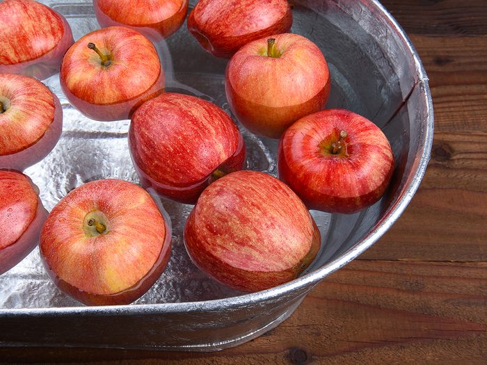Halloween traditions - bobbing for apples