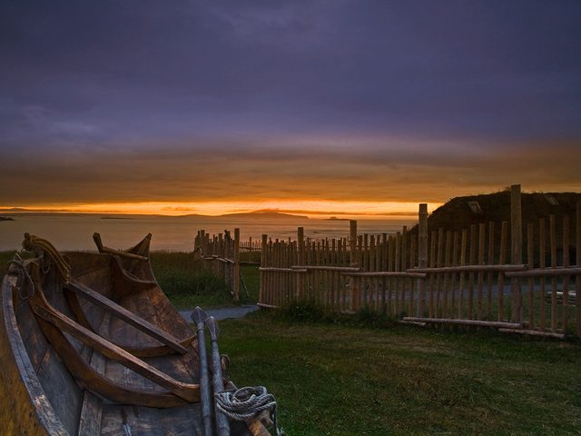 Lanse Aux Meadows Parks Canada - Sunset on the sea and on the site