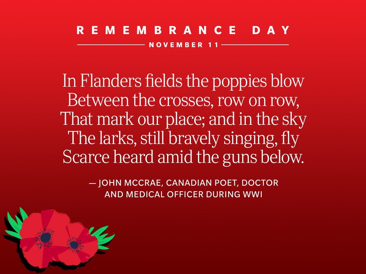 Remembrance Day Quotes - In Flanders Fields
