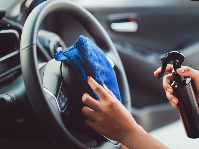 Car interior cleaning tips - clean steering wheel