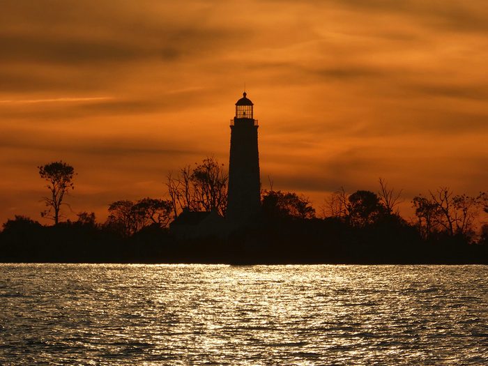 Lighthouse Silhouette on Lake Huron