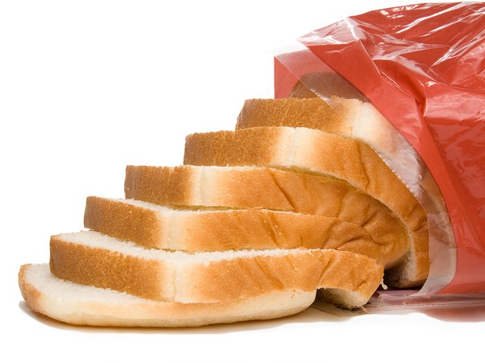 Loaf of sliced bread in bag