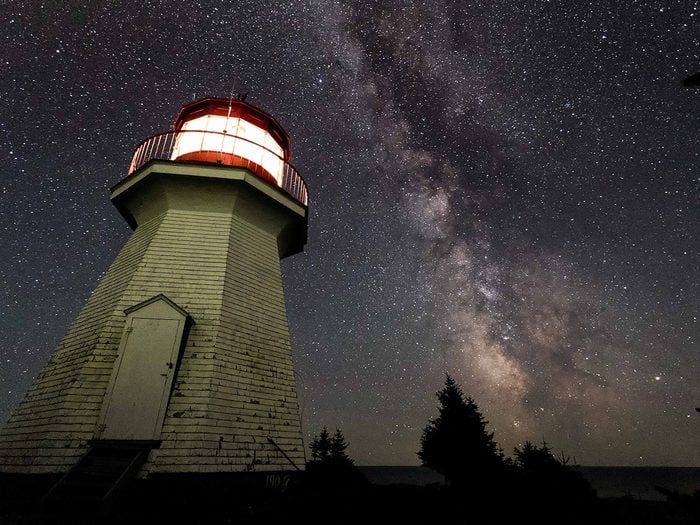 Slate Island Lighthouse Starry Night
