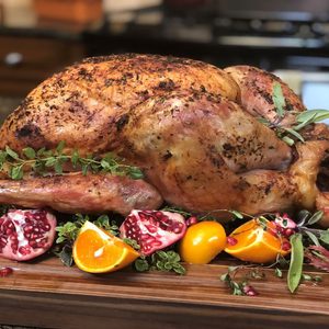 Dry Brined Whole Turkey with French Herbs and White Wine