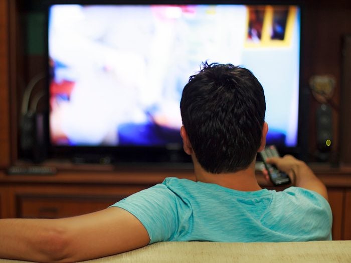Bad habits to quit - couch potato watching TV