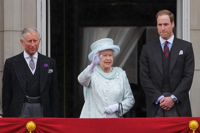 Queen Elizabeth II with the future kings