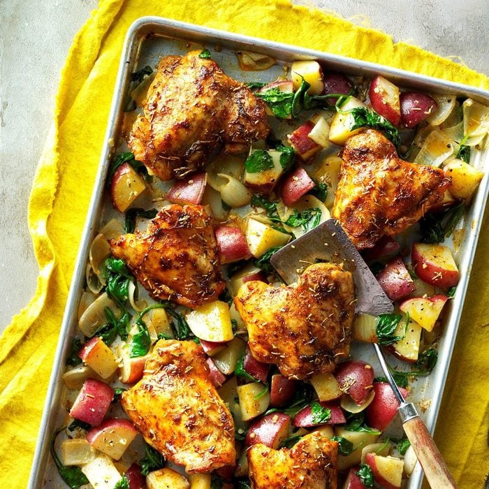 healthy baked chicken recipes - Pan Roasted Chicken And Vegetables
