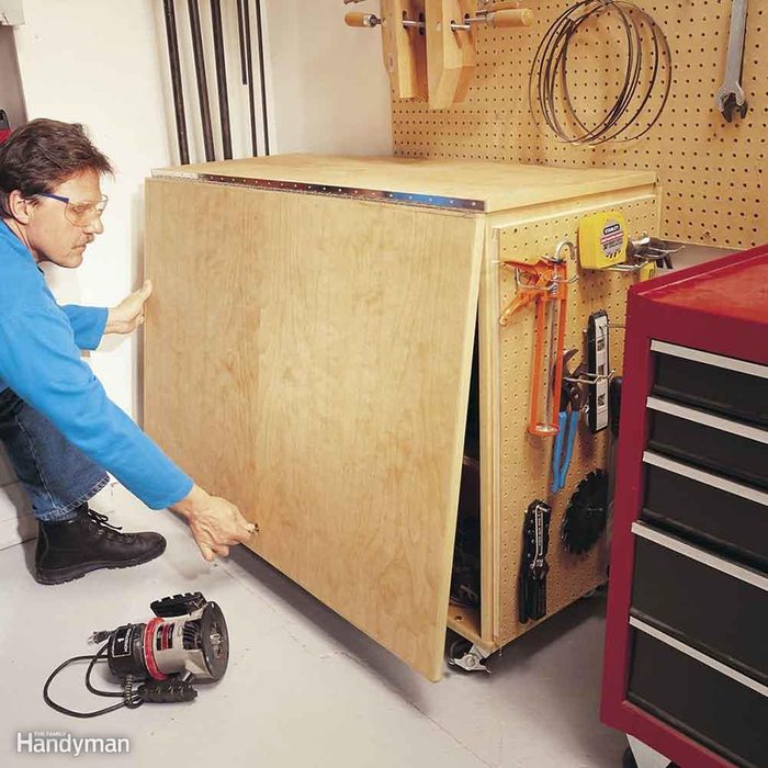 DIY Garage Storage Ideas - Folding Workbench