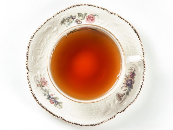 Health benefits of tea - teacup overhead