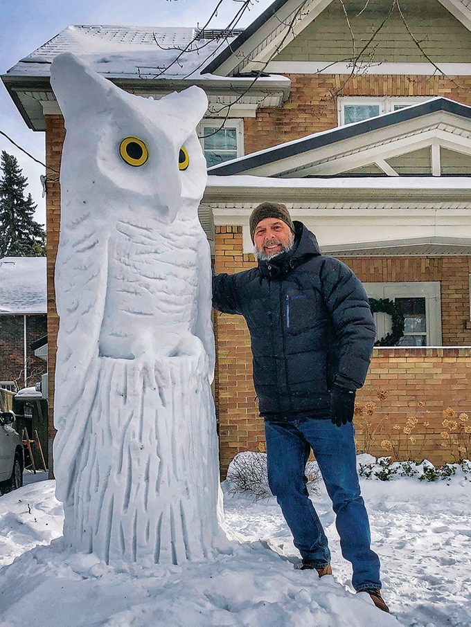 Snow Sculptures 2 - A giant snowy owl.