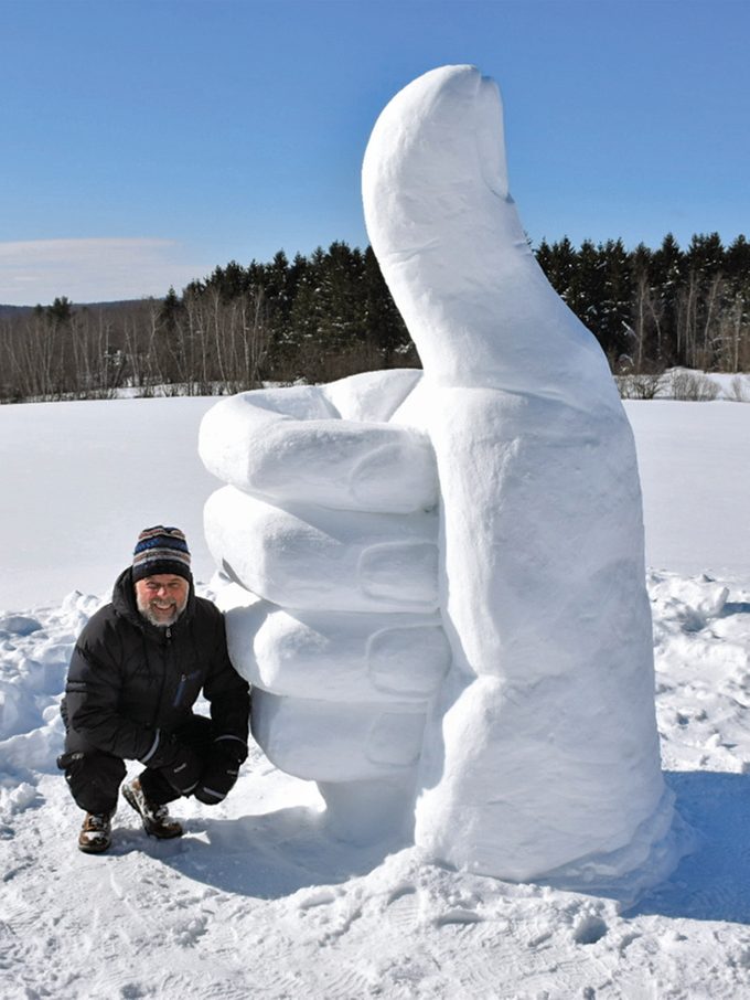 Snow Sculptures 3 - Thumbs up for winter.