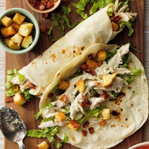 Slow-Cooked Chicken Caesar Wraps