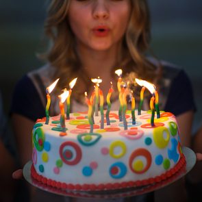 Germ-spreading habits - blowing out candles on birthday cake