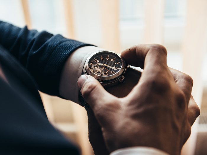 Man checking watch