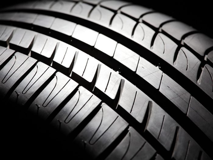 Tire tread close up
