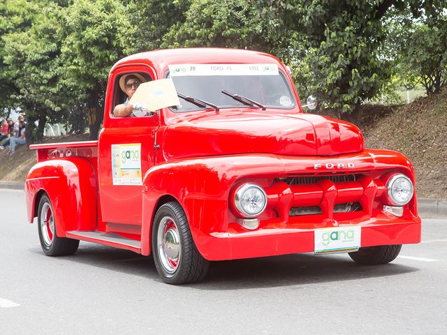 1951 Ford F-150 Truck in red