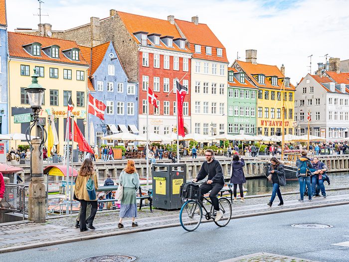 Cycling in Nyhavn, Copenhagen