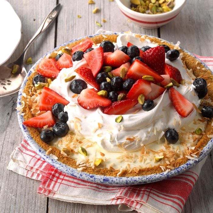 No-Bake Desserts - Berry Pistachio Pie