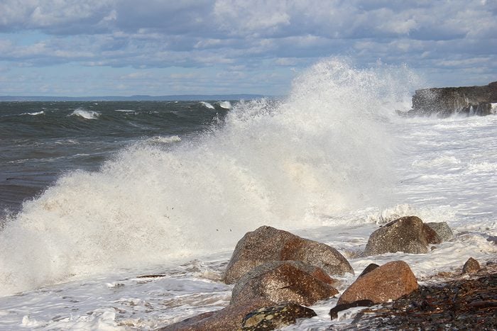 Atlantic Coast Waves in Hall's Harbour, Nova Scotia