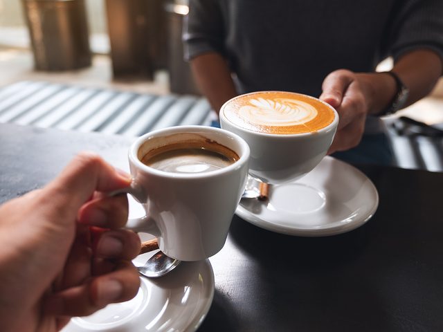 Coffee sweetener - enjoying cups of coffee