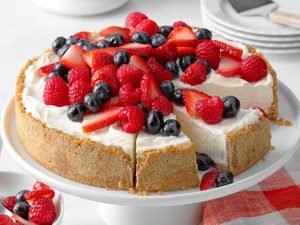 Triple Berry No-Bake Cheesecake