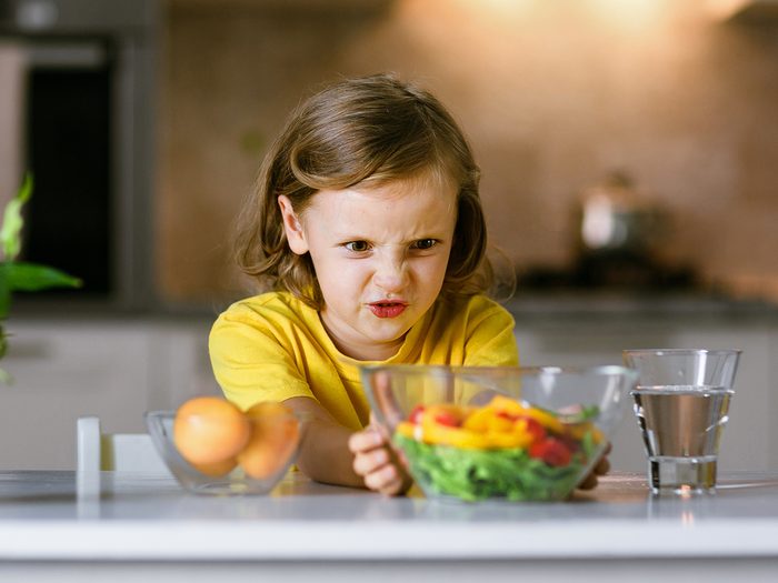 Eat your vegetables - little girl hates veggies