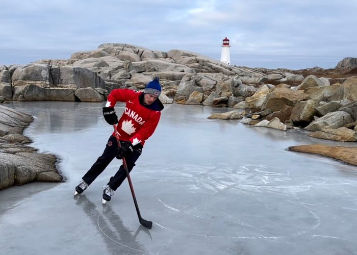 Hockey at Peggy's Cove