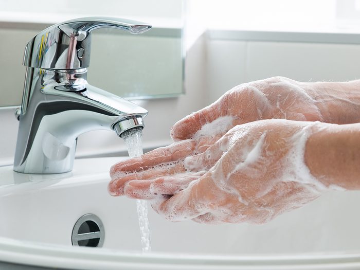Germ facts - Washing hands at sink