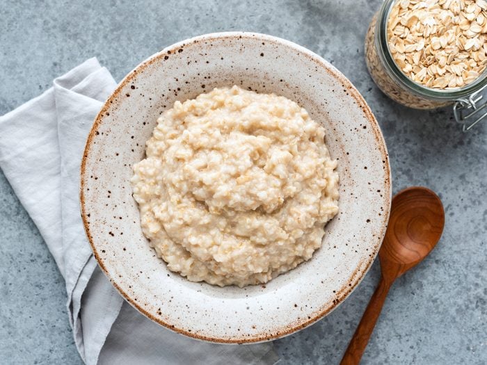 What to Eat Before Bed - a bowl of oatmeal
