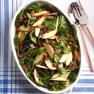 Hot Spinach Apple Salad