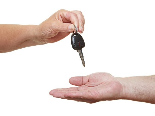 Handing over car keys