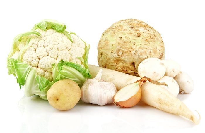 Cauliflower and white produce